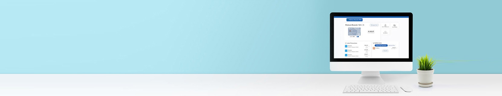 Personal computer viewing PenFed Platinum Rewards Visa Card