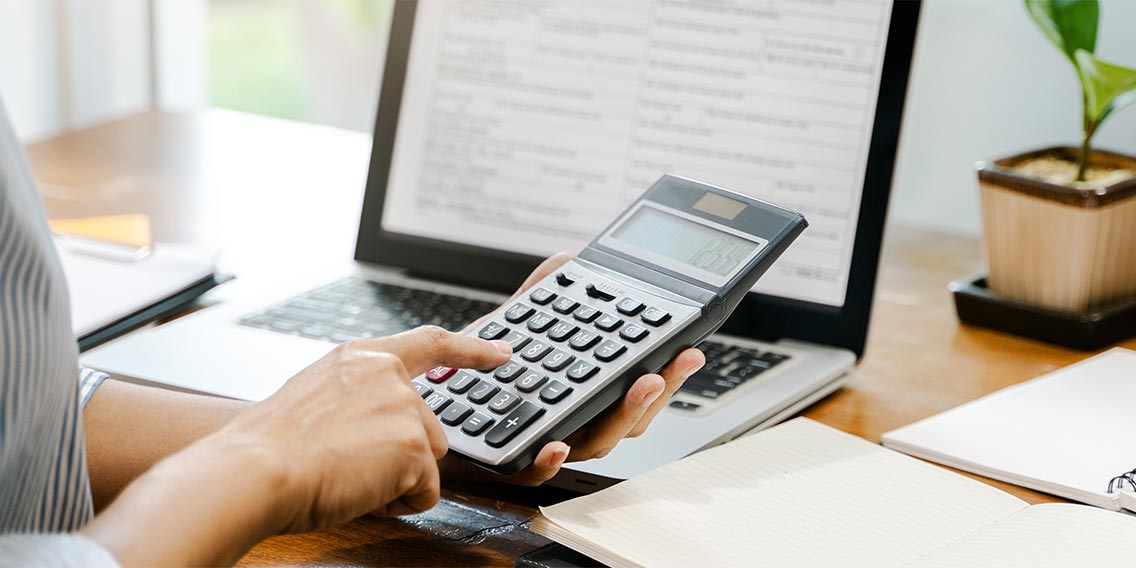 someone calculating taxes