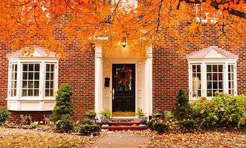 house in fall
