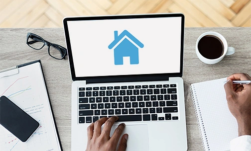 woman researching types of mortgages