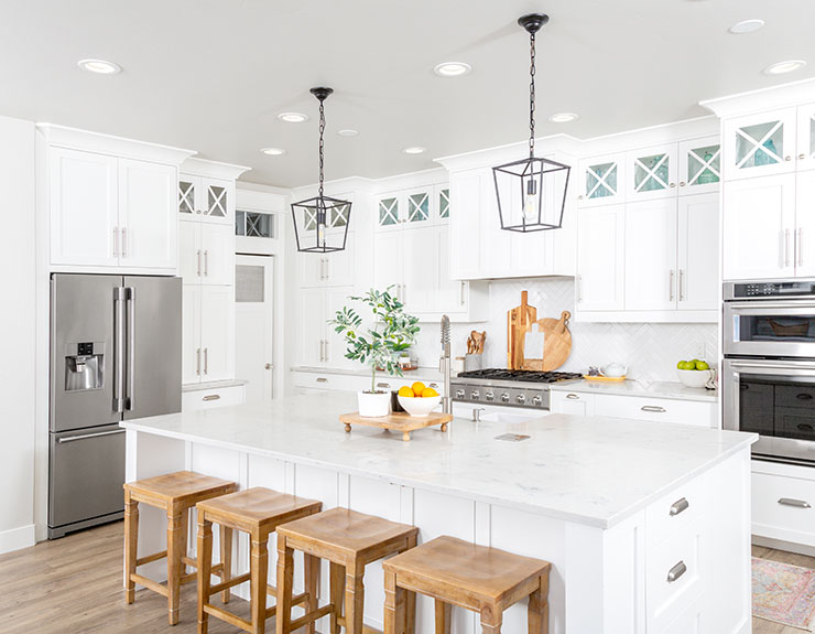 white kitchen island