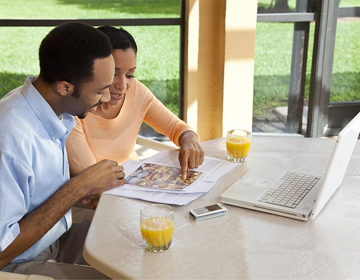Couple looking at buying house