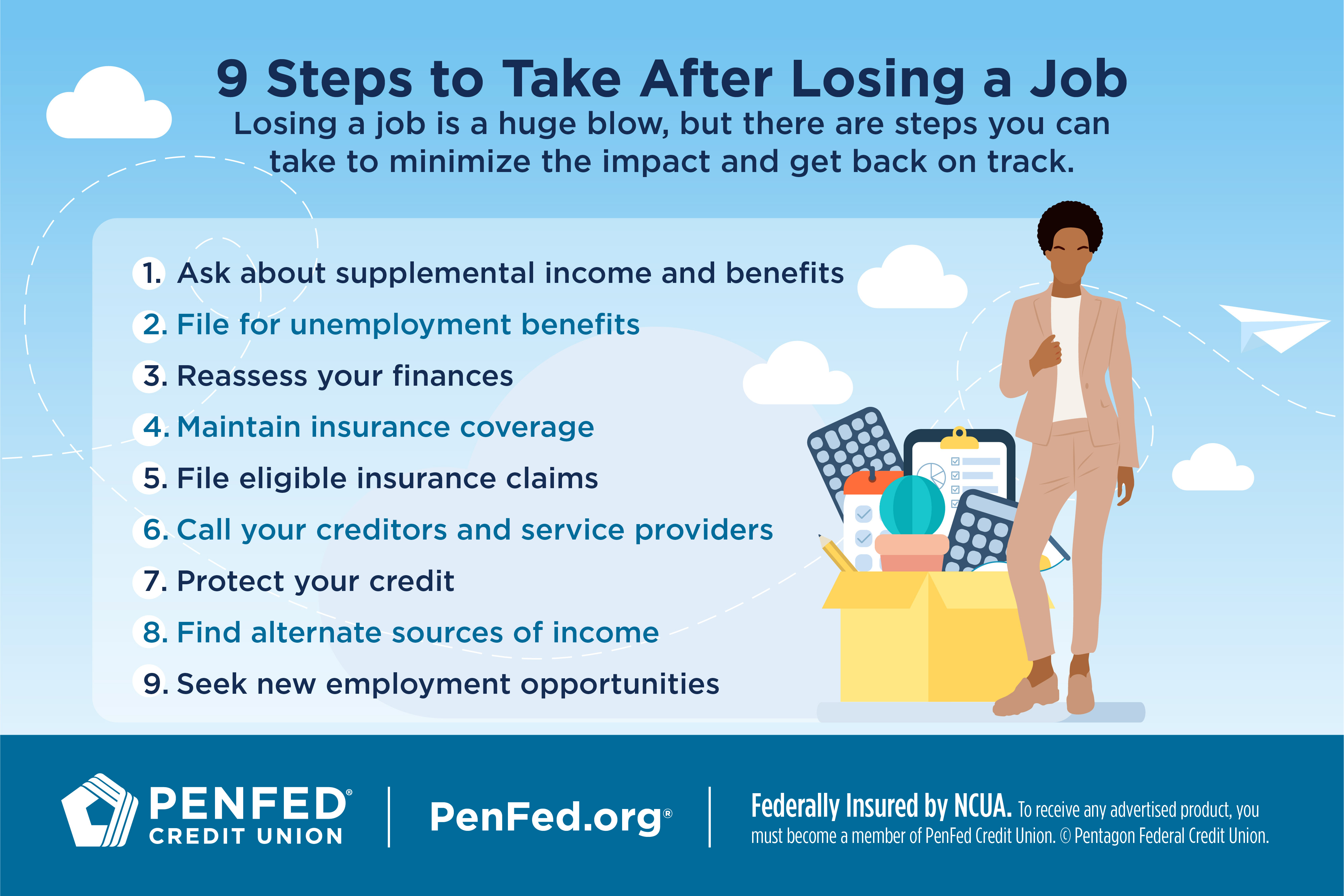 infographic-9 Steps to Take After Losing a Job