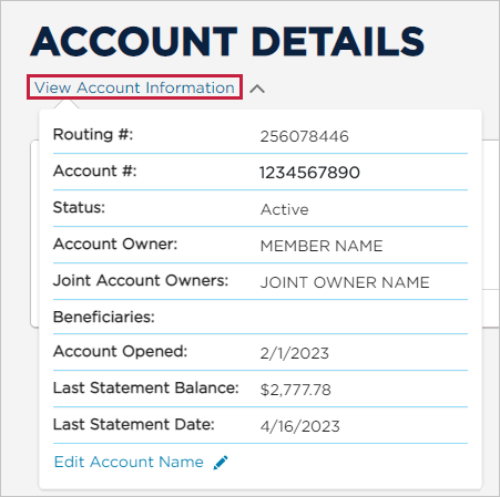 Account Details