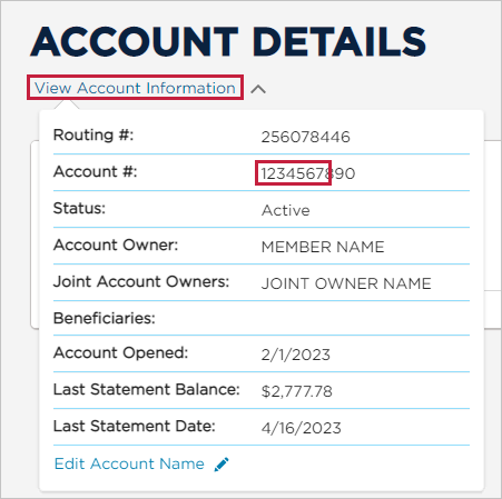 Account Details