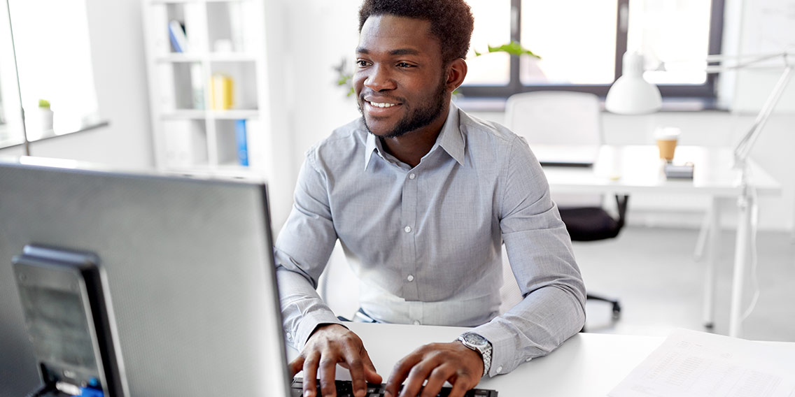 man reviewing credit score