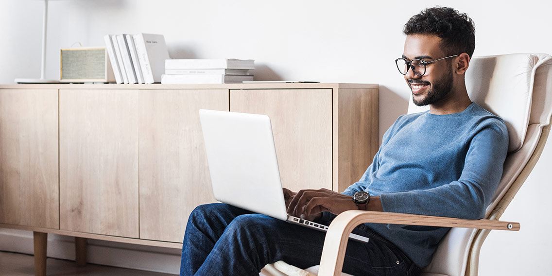 man with laptop