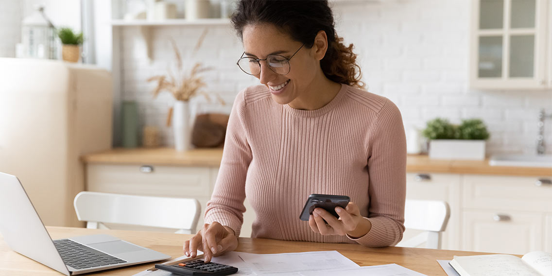 woman making budget