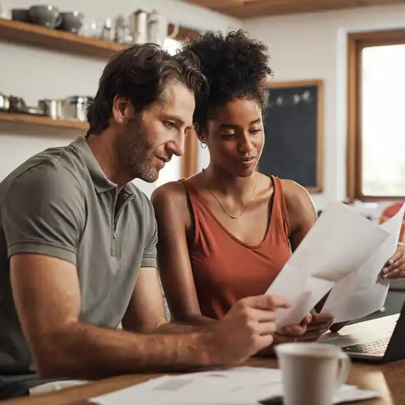 couple reviewing finances