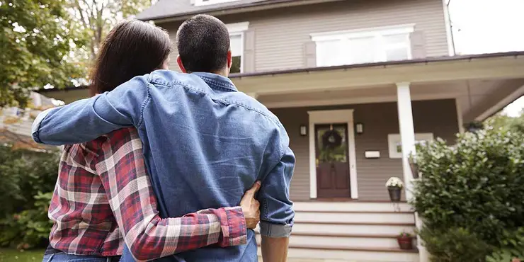 Couple looking at a home together