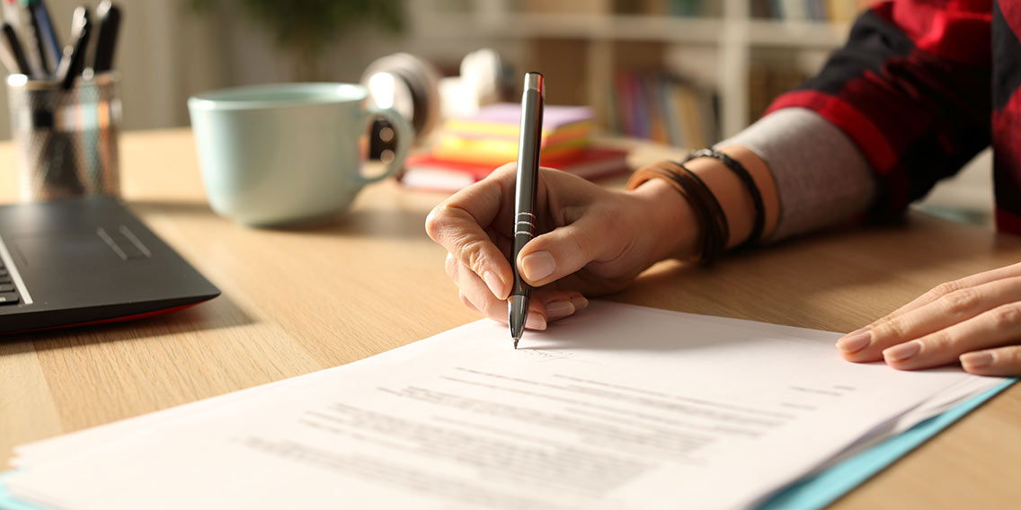 person signing documents