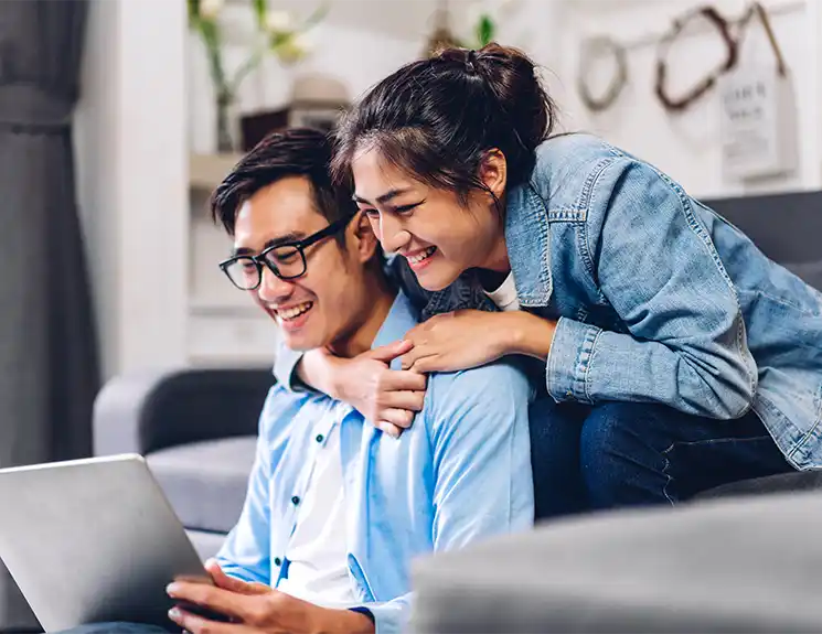 Couple looking over documents