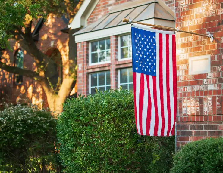 flag in front of house