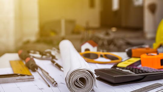 files and binder on a desk