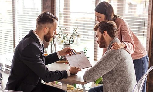 couple getting financial advice