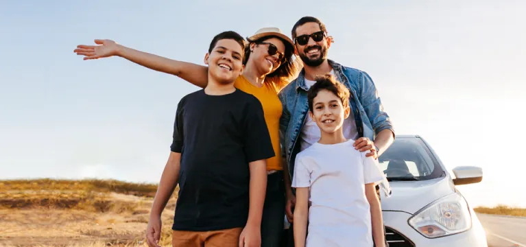 Family out on summer vacation