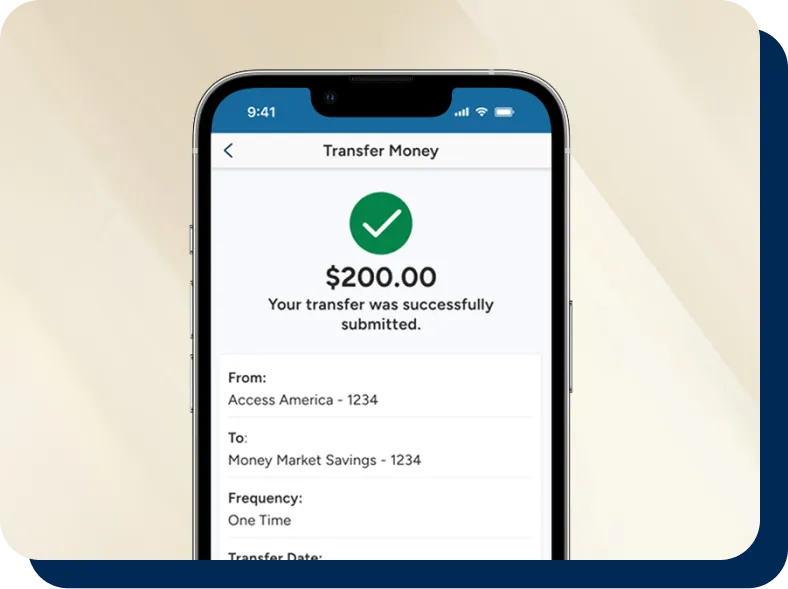 transfer money in mobile app