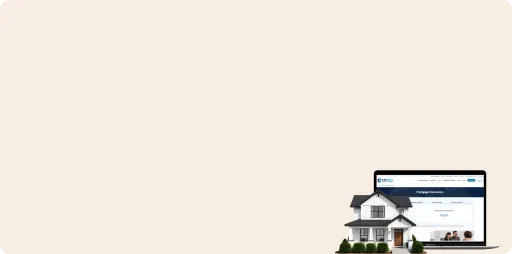 House with iPad displaying PenFed Mortgage Calculator