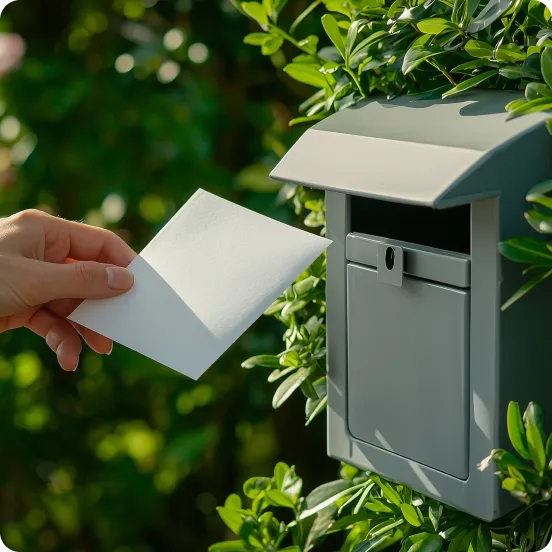Dropping post in a post box
