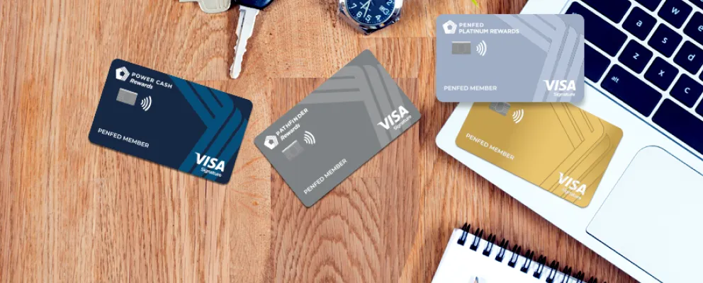 PenFed Visa Pathfinder, Platinum, Gold, and Power Cash Credit Cards