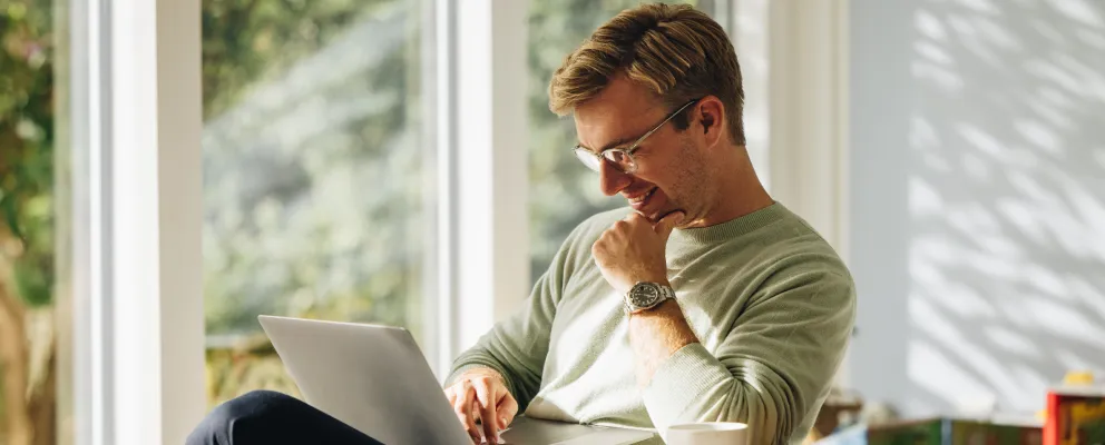 Man working on laptop