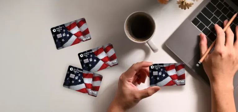 PenFed Flag Visa Pathfinder, Platinum, Gold, and Power Cash Credit Cards