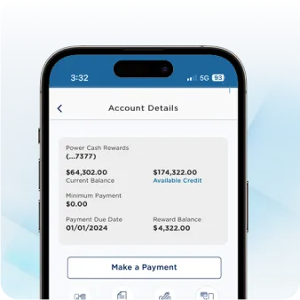 mobile showing account details