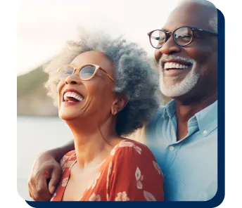 African American couple interacting and smiling with one another