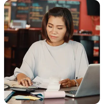 a lady is working
