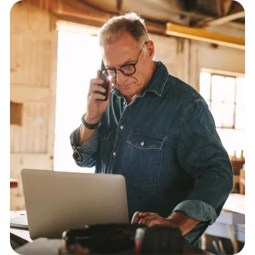 a man talking on phone