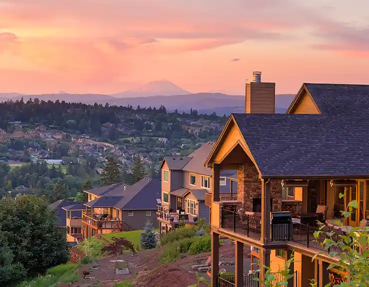 home at the top of a hill