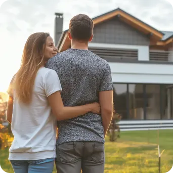 A couple looking at their dream home