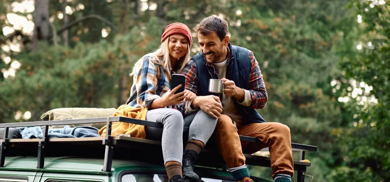 Couple enjoying the outdoors.