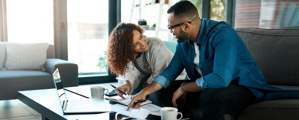 Couples discussion on savings