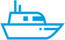 Blue boat icon for adventure loan calculator, all products and more
