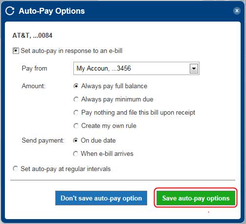 auto-pay setup step 4