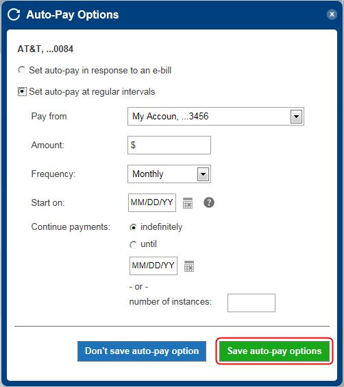 auto-pay setup step 5