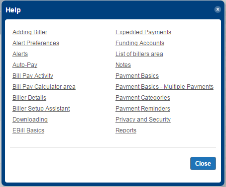 More Bill Pay Help Topics