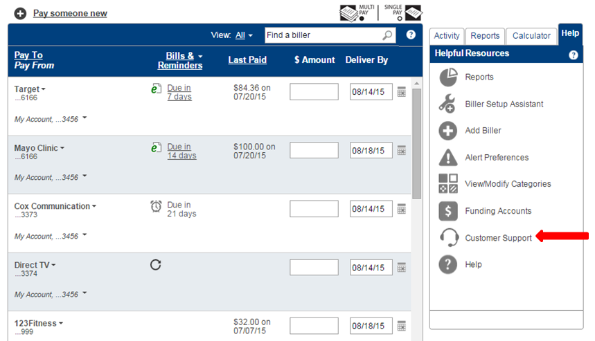 More Bill Pay Help Topics