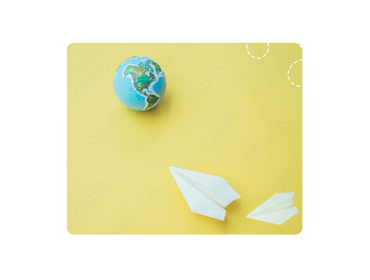 globe with yellow background