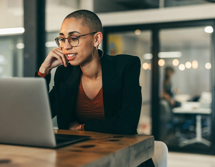 young professional on the computer at work