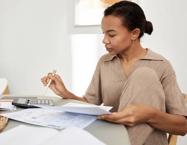 woman doing research