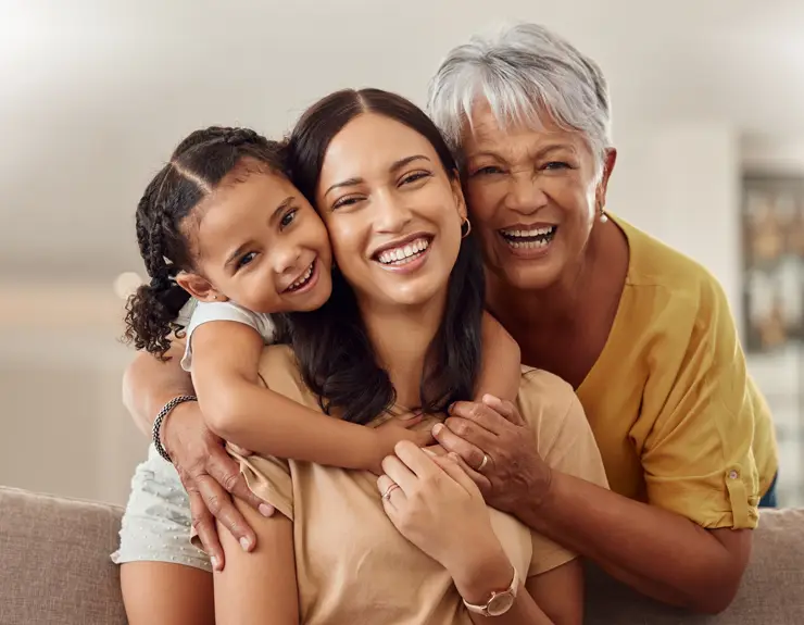 three generations of women