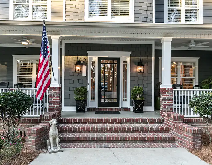 the front porch of a home