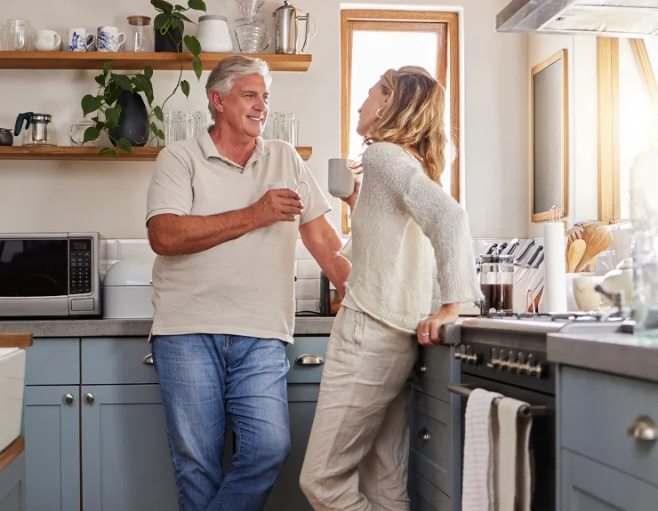 happy couple in the kitchen