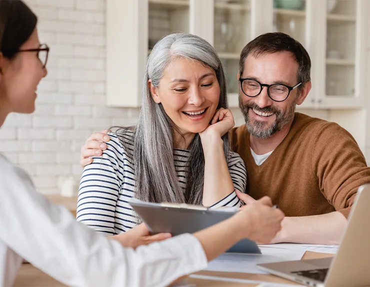 Couple looking over documents