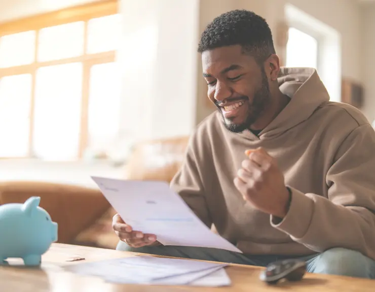 man reaching his financial goals