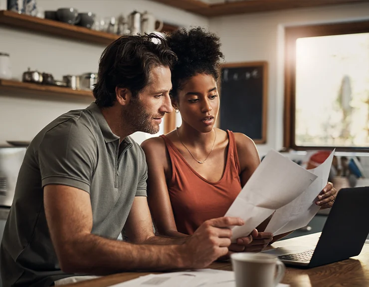 couple reviewing finances