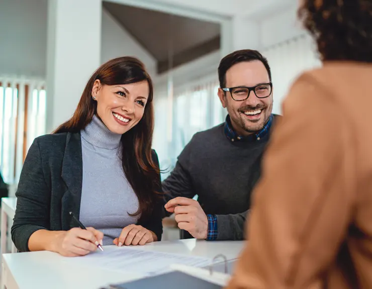 couple meeting with loan officer