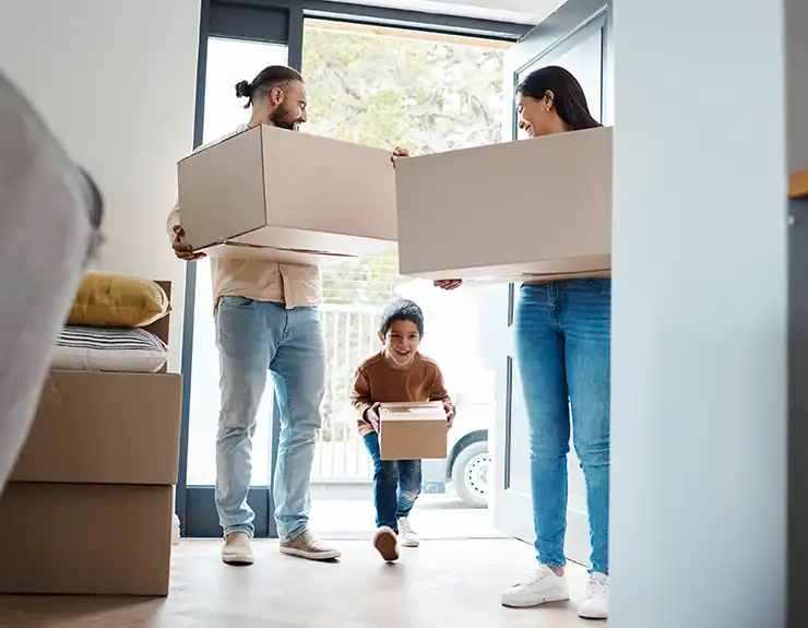 family moving into new home
